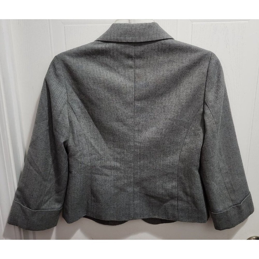 Ann Taylor LOFT Women's Blazer Jacket One Button Wool Blend Gray Career Size 2 - Picture 7 of 8